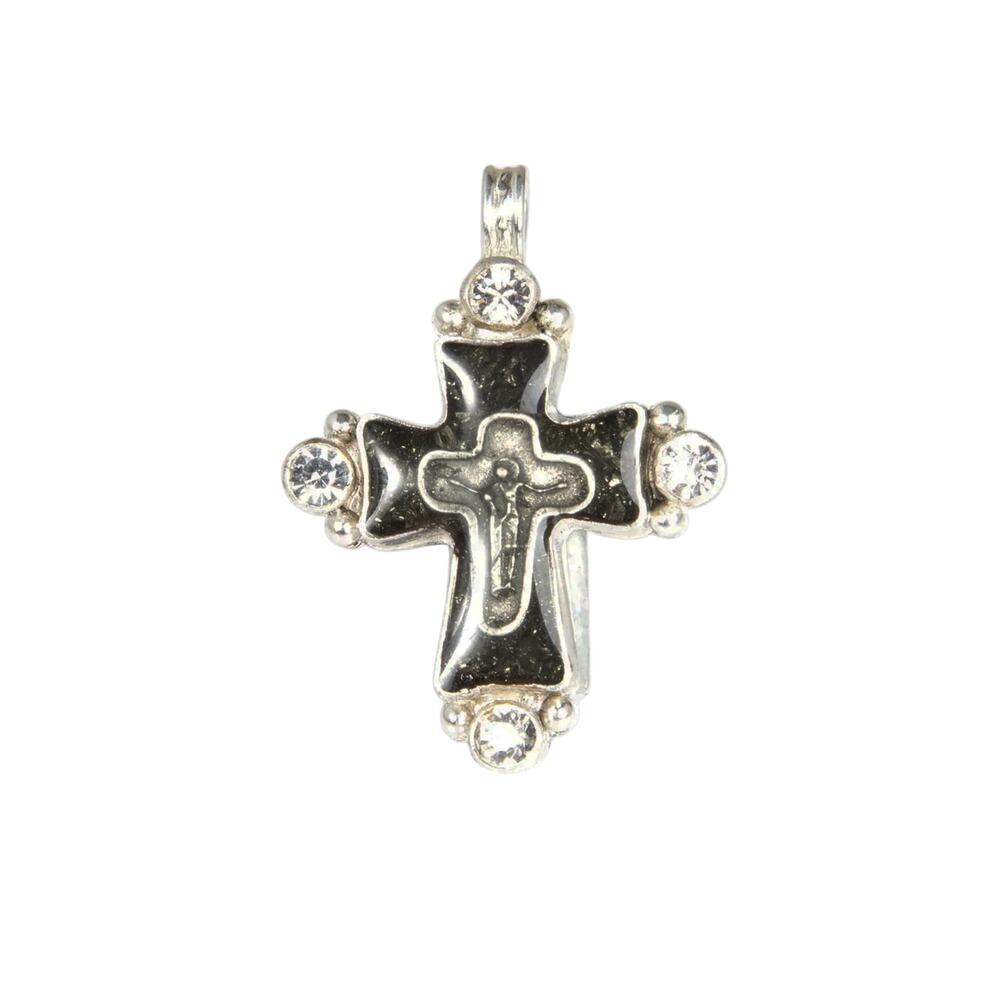 VIRGINS SAINTS & ANGELS VSA Maria Cross Medallion in Silver